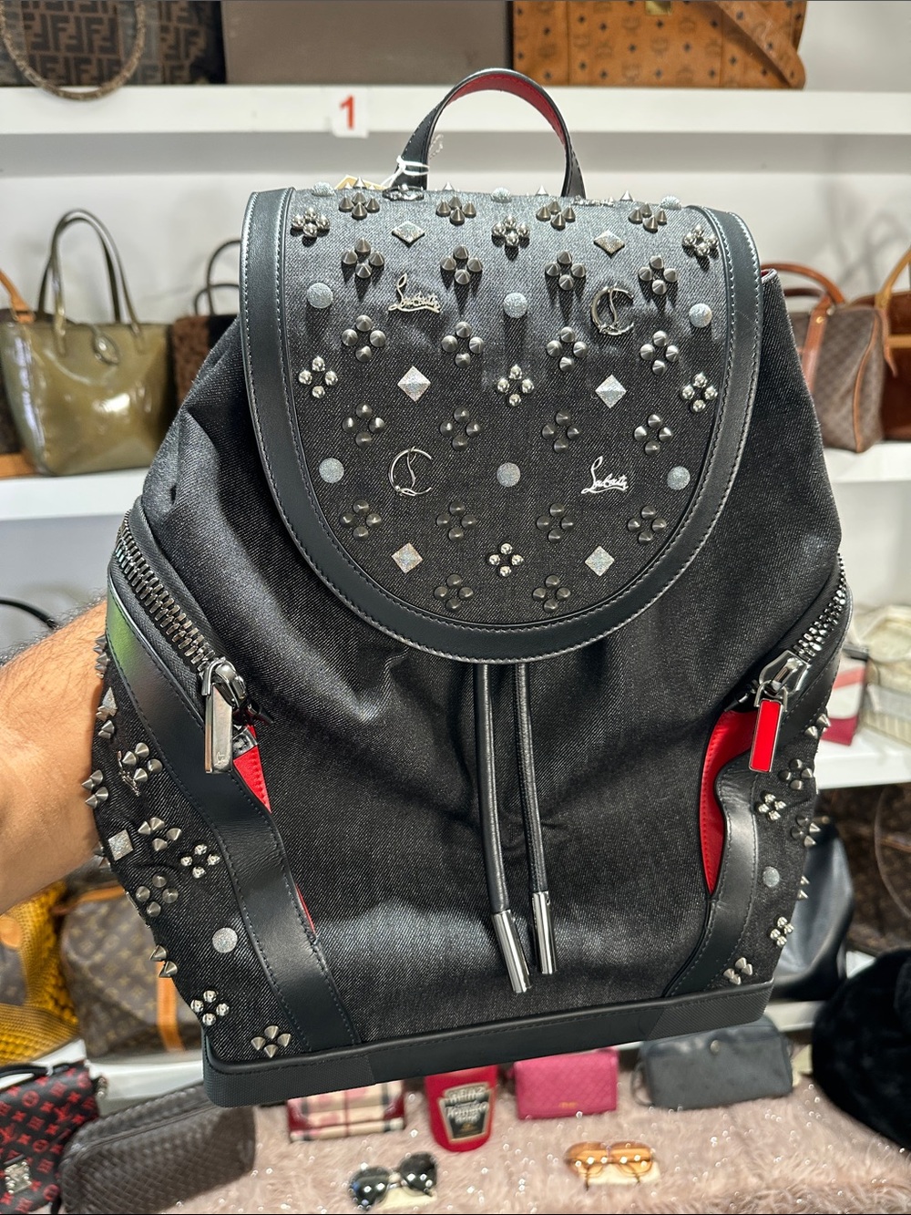 LOUBOUTIN STUDDED BACKPACK